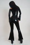 Latex Flared Catsuit – Bootcut with Flared Sleeves & Bare Shoulders (No Zipper)