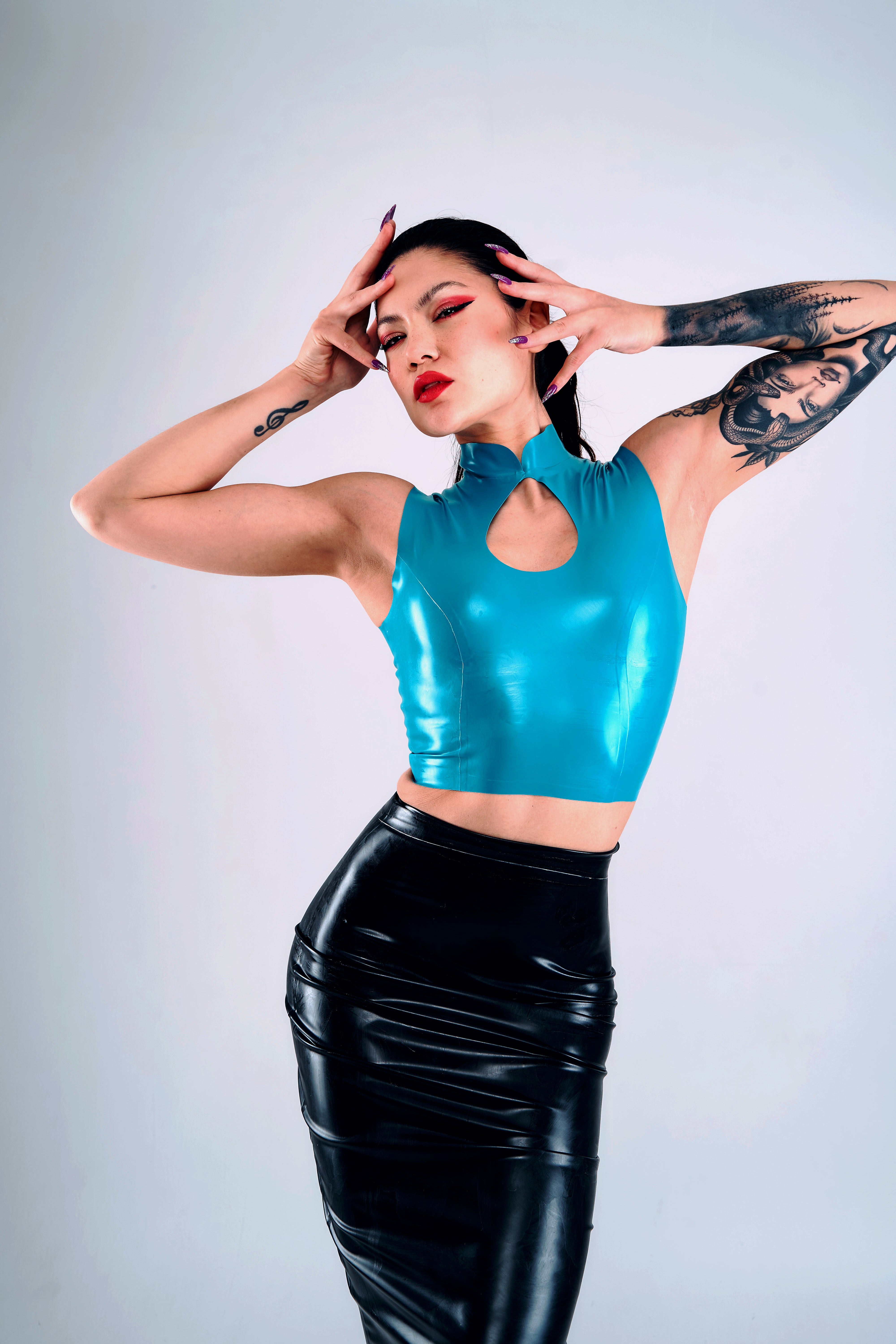 Sleeveless Cut-Out Top With Zipper