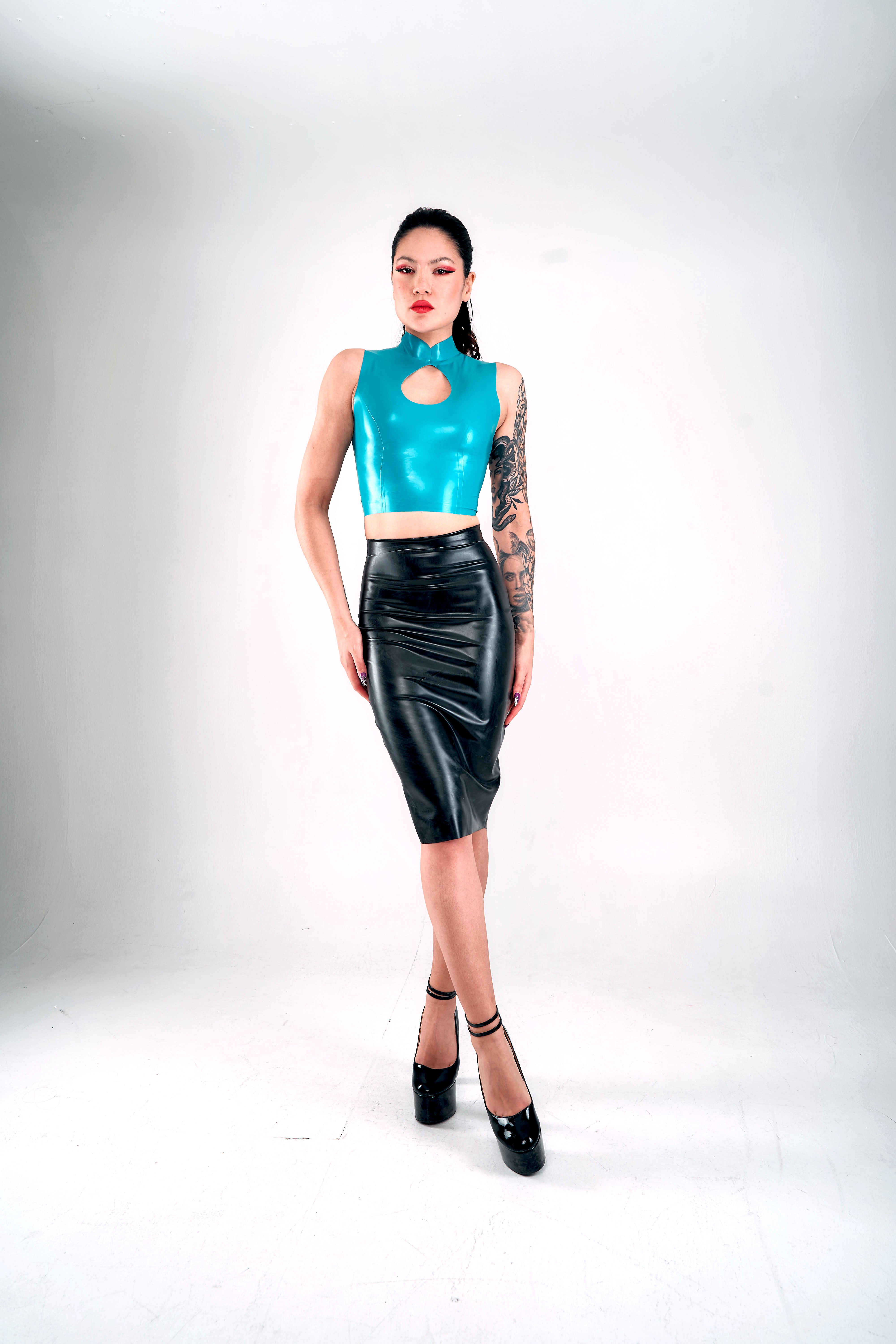 Sleeveless Cut-Out Top With Zipper
