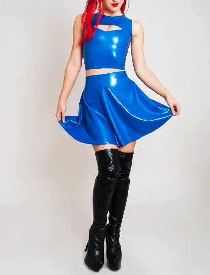 Latex Mini Flared - Half Circle Skater Skirt