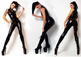 Sleeveless Latex Catsuit - Rubber Jumpsuit with back zipper