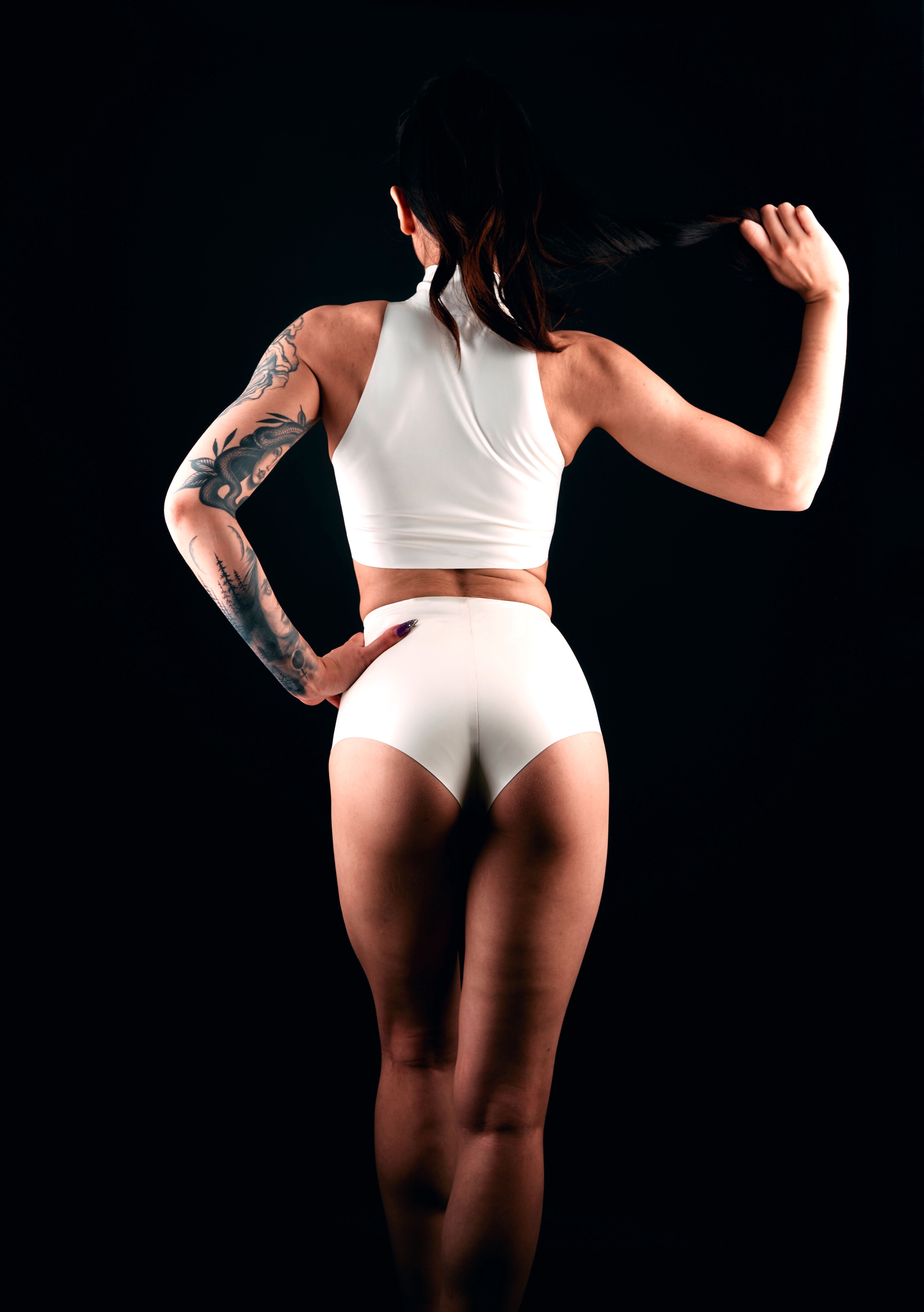 Latex Sleeveless Top with Full Front Zipper