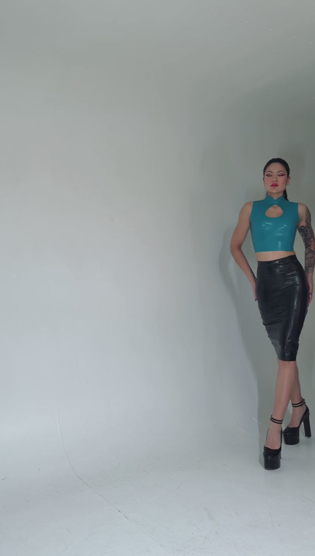 Sleeveless Cut-Out Top With Zipper